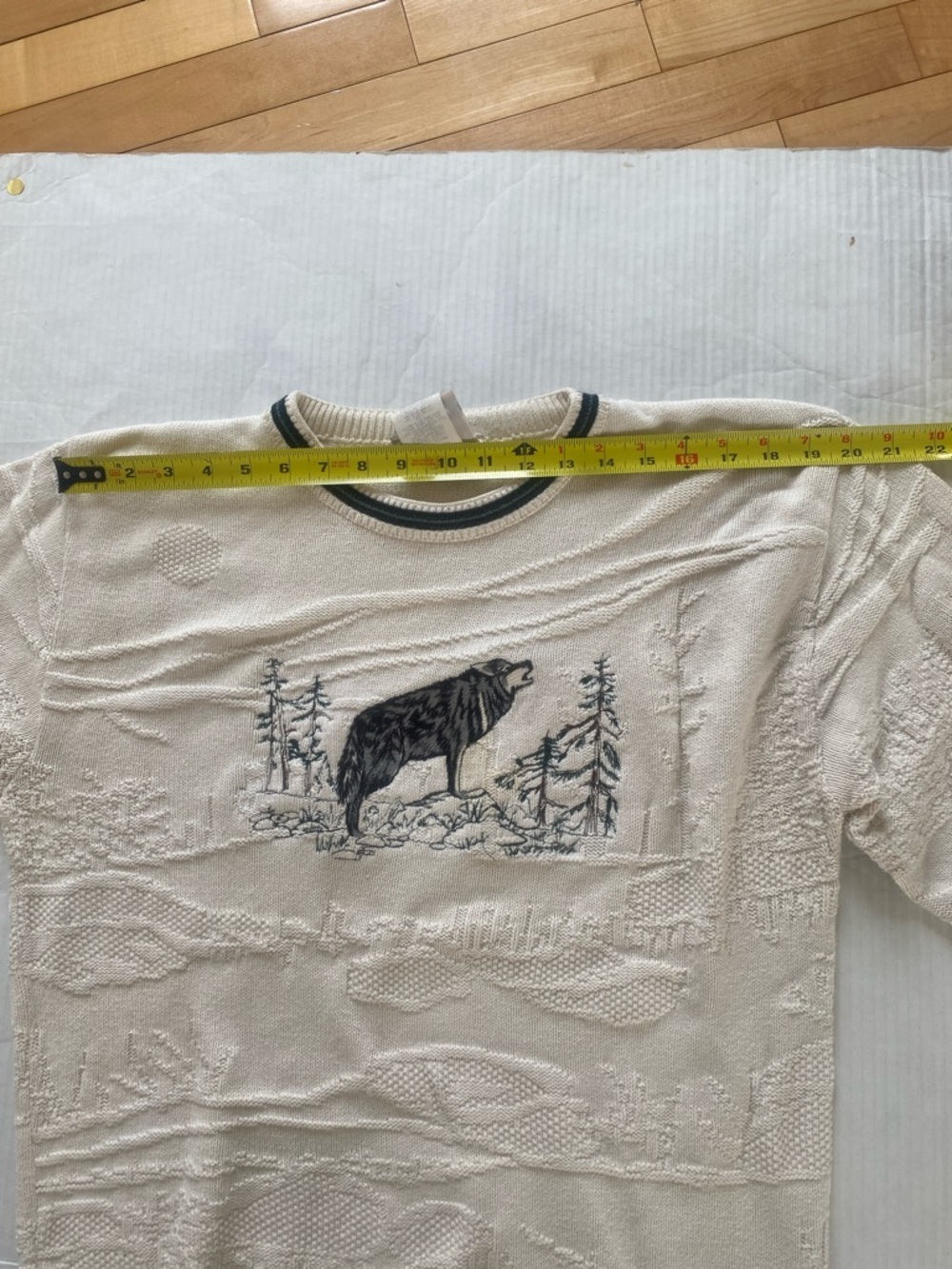 1990’s Northern Elements Cotton crew neck men’s sweater timber wolf Size Small - Picture 9 of 16